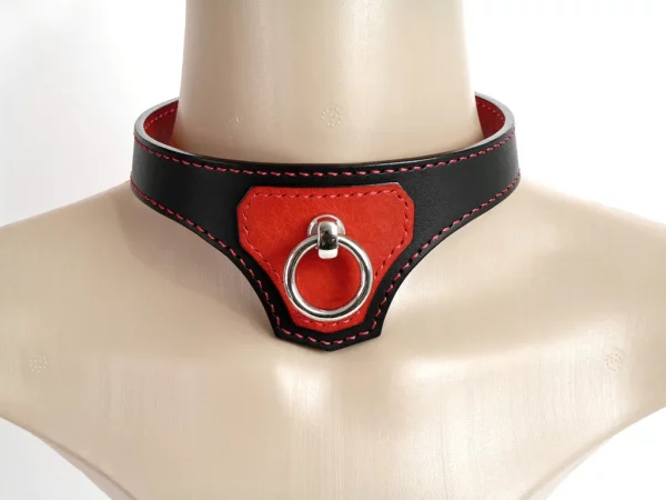 Collier Bdsm Icona noir et rouge face