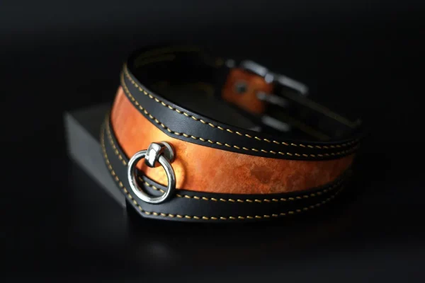 collier cuir orange